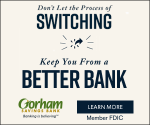 Static banner designed by RevenueJack for Gorham Savings Bank
